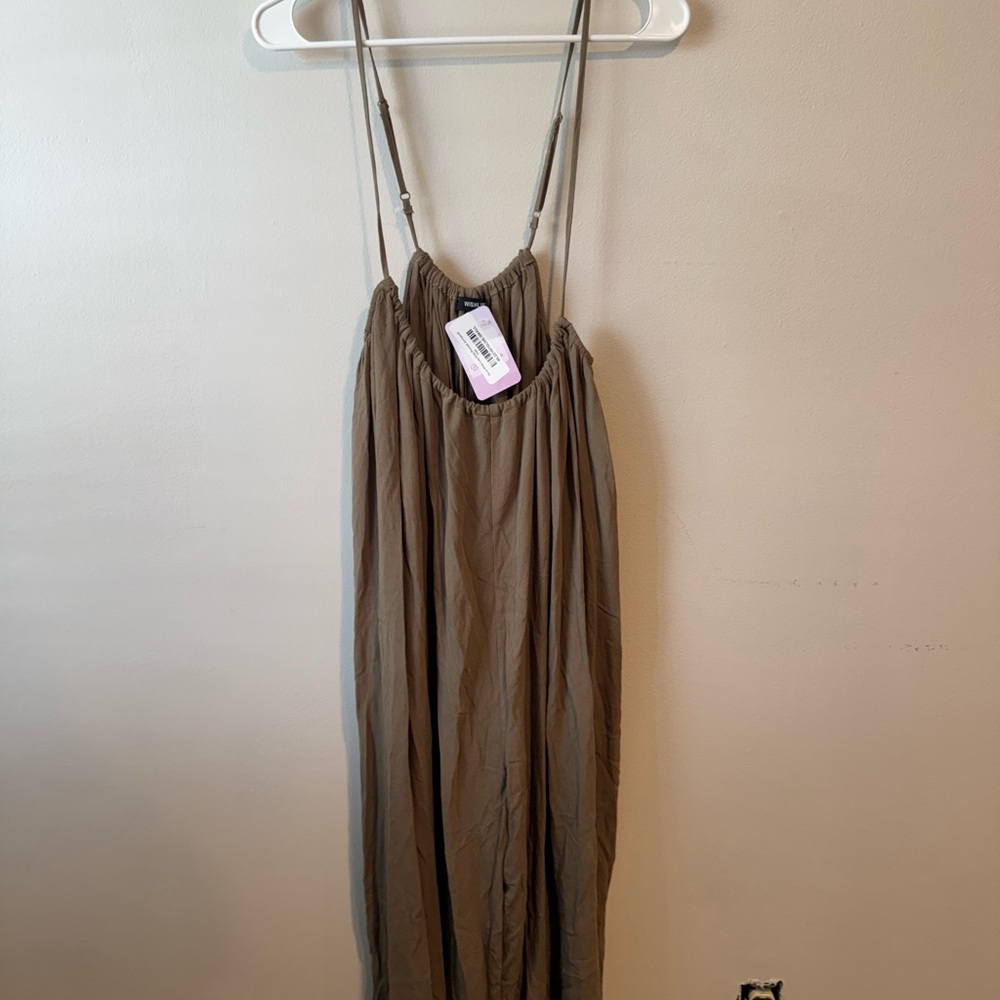 Taupe Romper with Spaghetti Straps